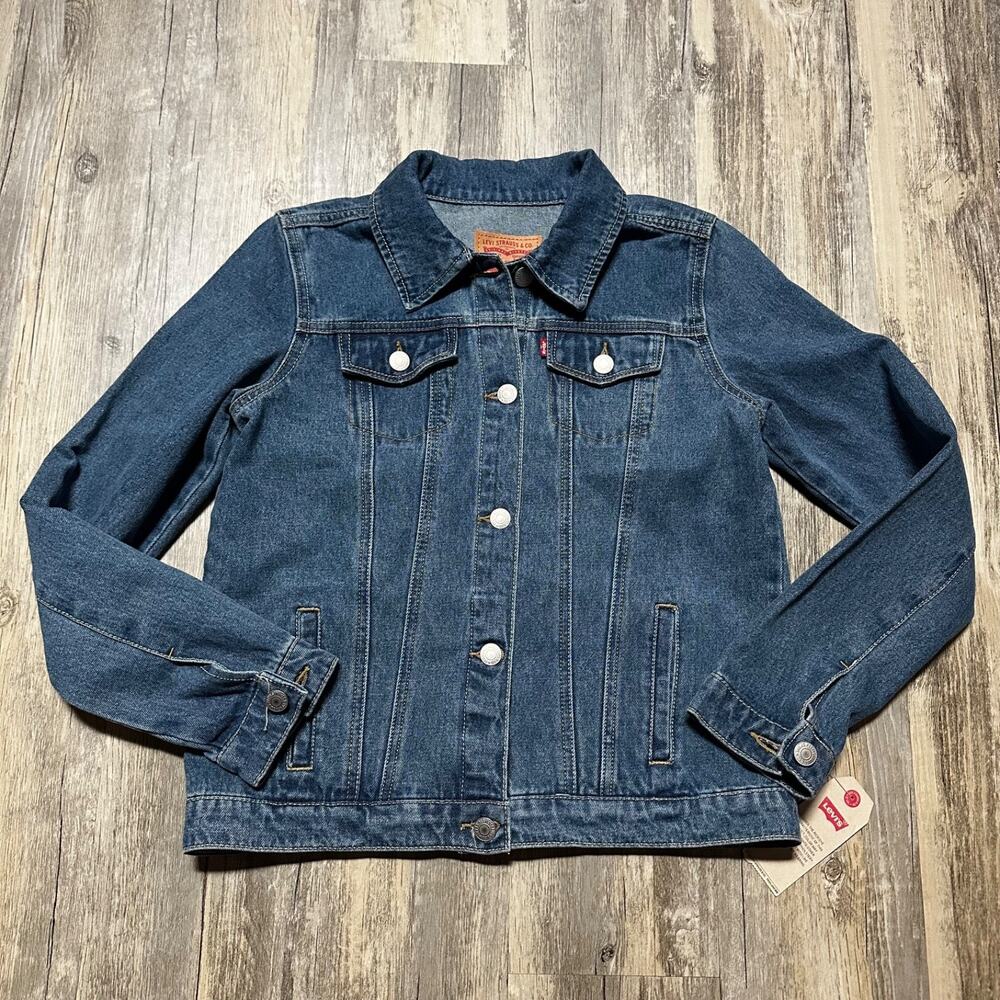 Levi’s Girls Trucker Denim Jacket Dark Wash XL 13–15 Years NWT